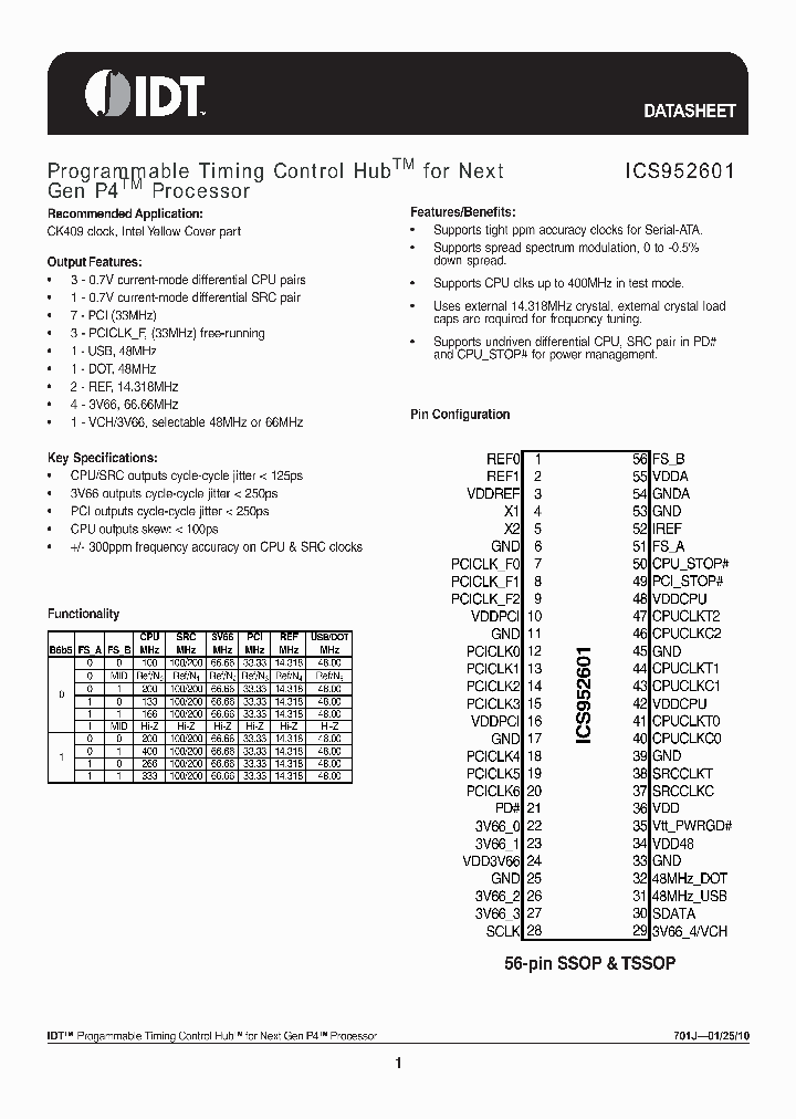 ICS952601_3255619.PDF Datasheet