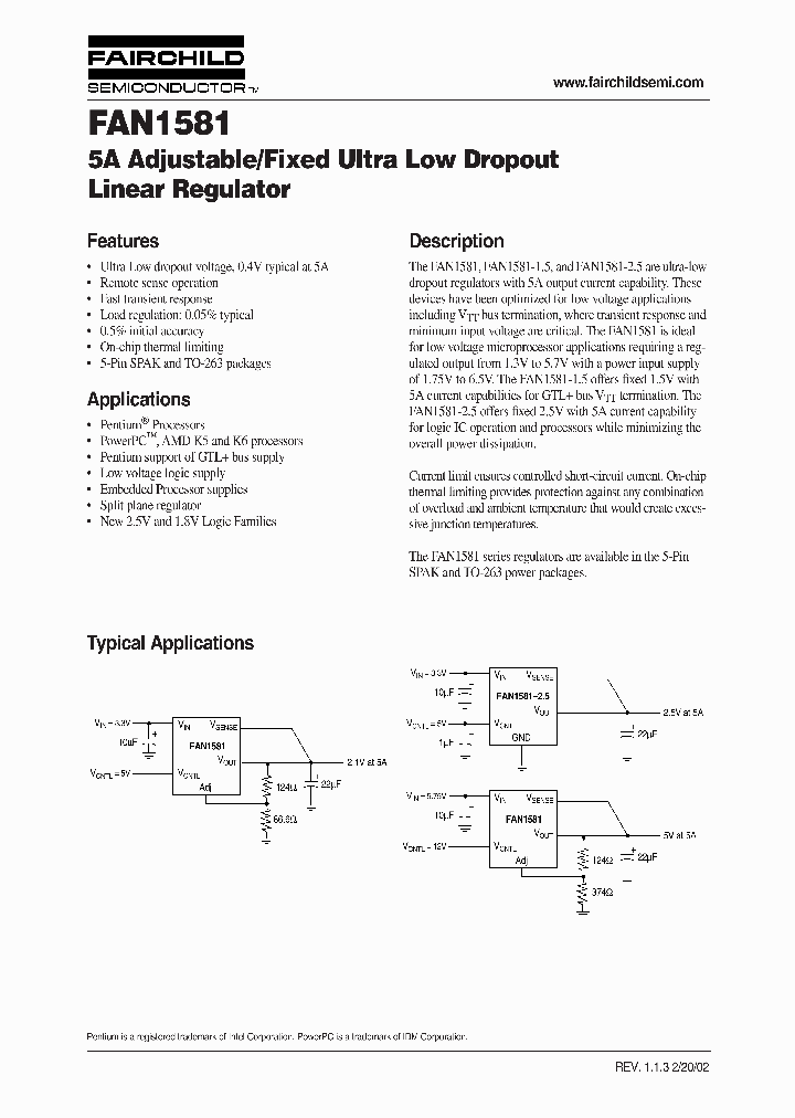 FAN1581PX_3260954.PDF Datasheet