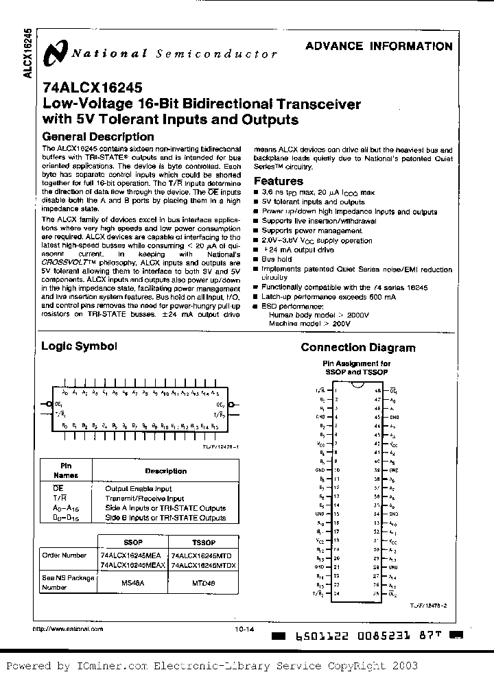 74ALCX16245MEA_3262556.PDF Datasheet