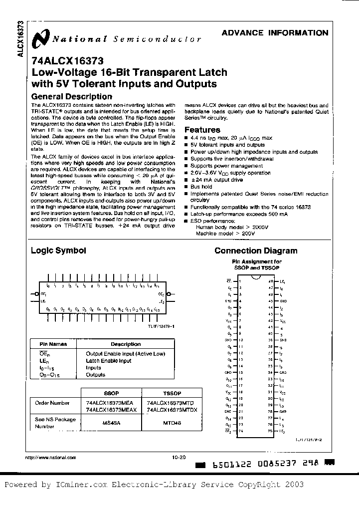 74ALCX16373MEA_3262557.PDF Datasheet