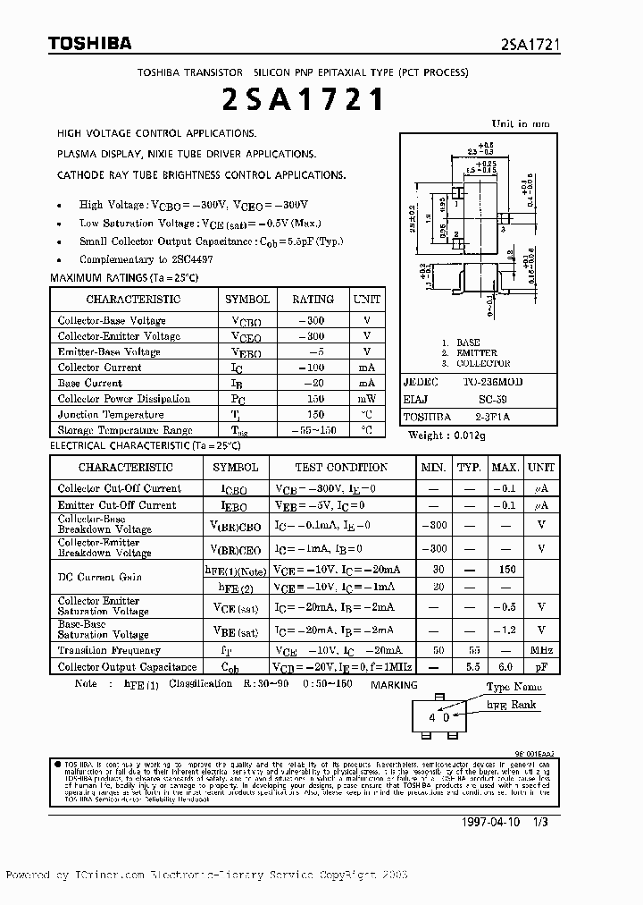 2SA1721O_3262268.PDF Datasheet