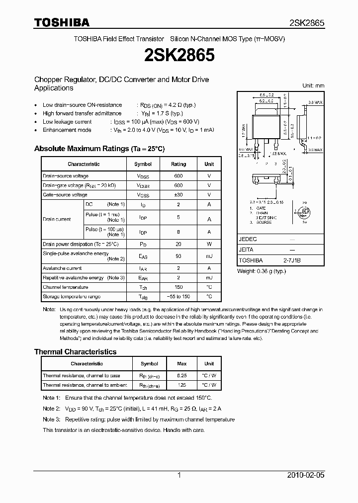 2SK2865_3265830.PDF Datasheet