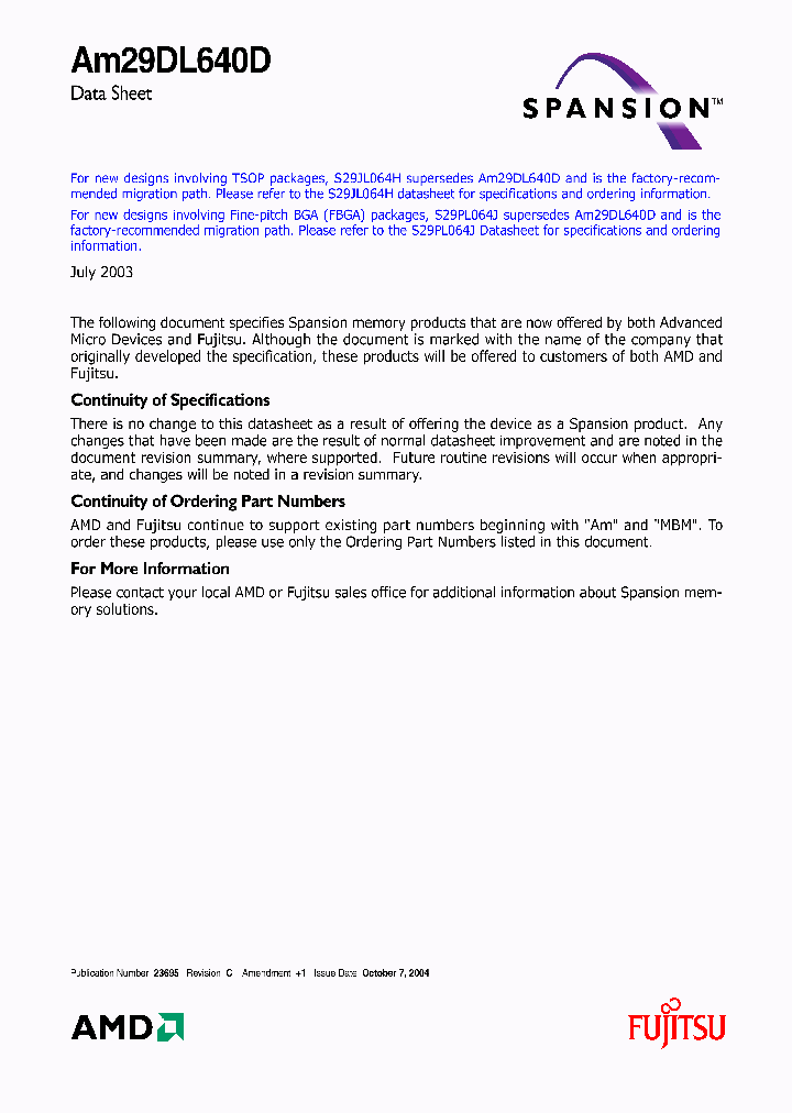 AM29DL640D90EEN_3264987.PDF Datasheet