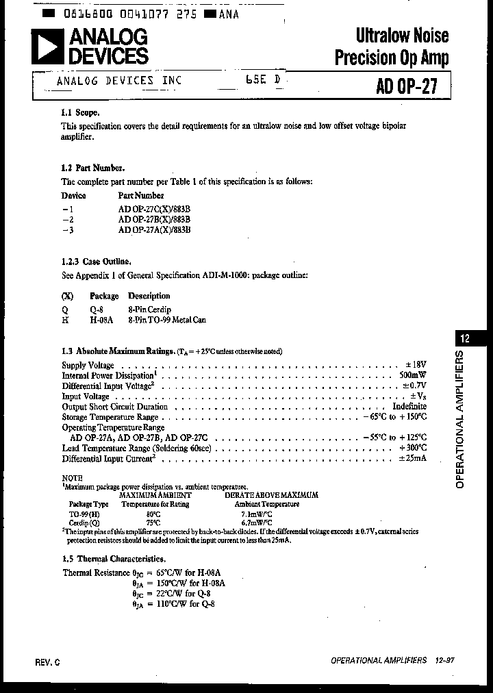 ADOP27AQ883B_3266678.PDF Datasheet
