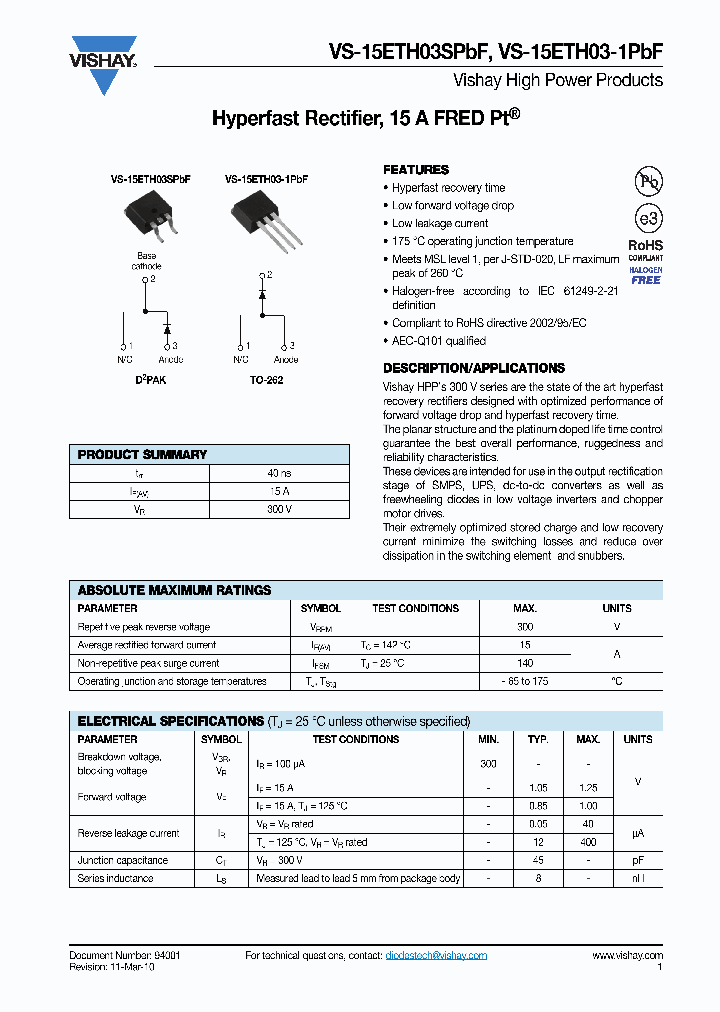 15ETH03-1PBF_3272258.PDF Datasheet
