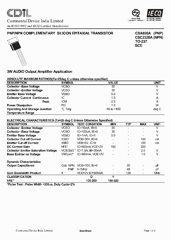 CSC2328AO_3274653.PDF Datasheet