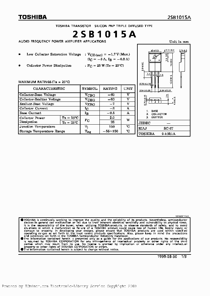 2SB1015AO_3274550.PDF Datasheet