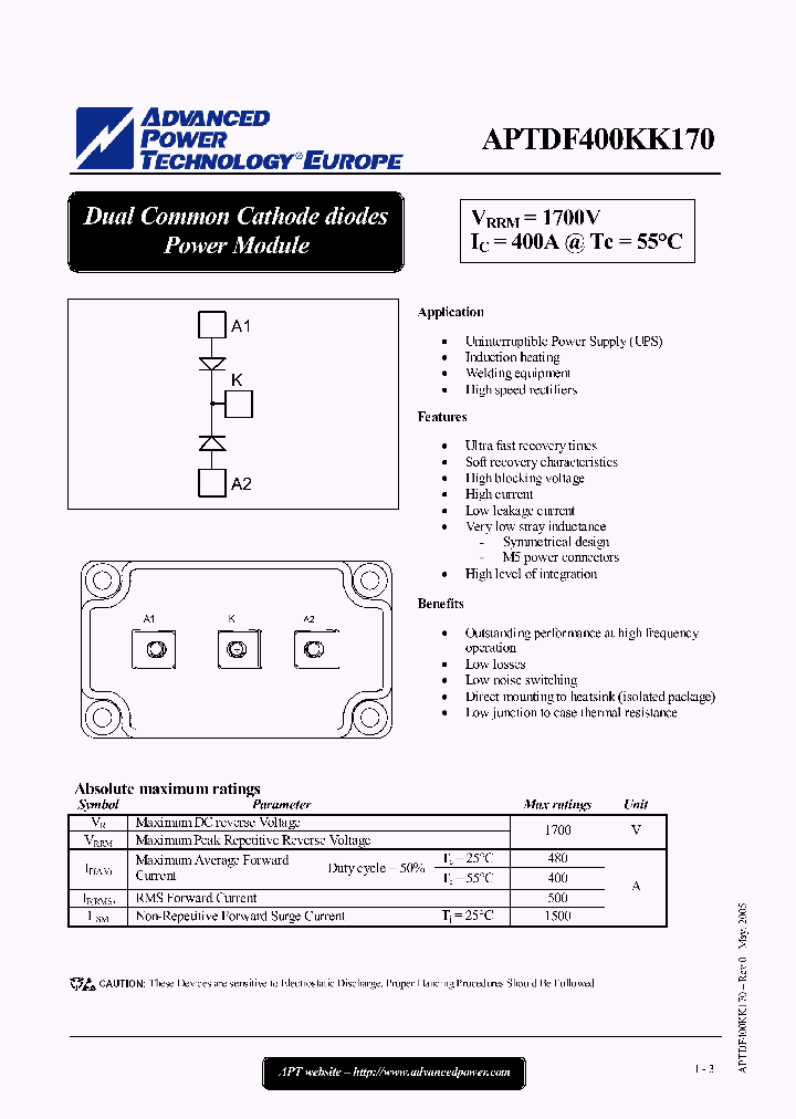 APTDF400KK170_3275994.PDF Datasheet