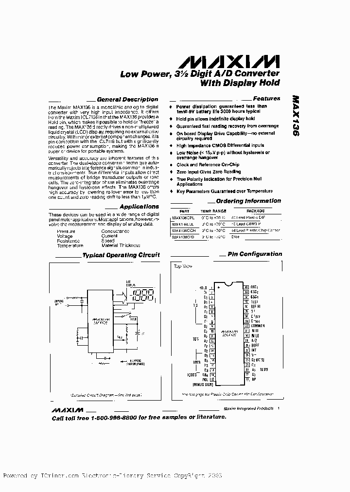 MAX136CPL-3_3277290.PDF Datasheet
