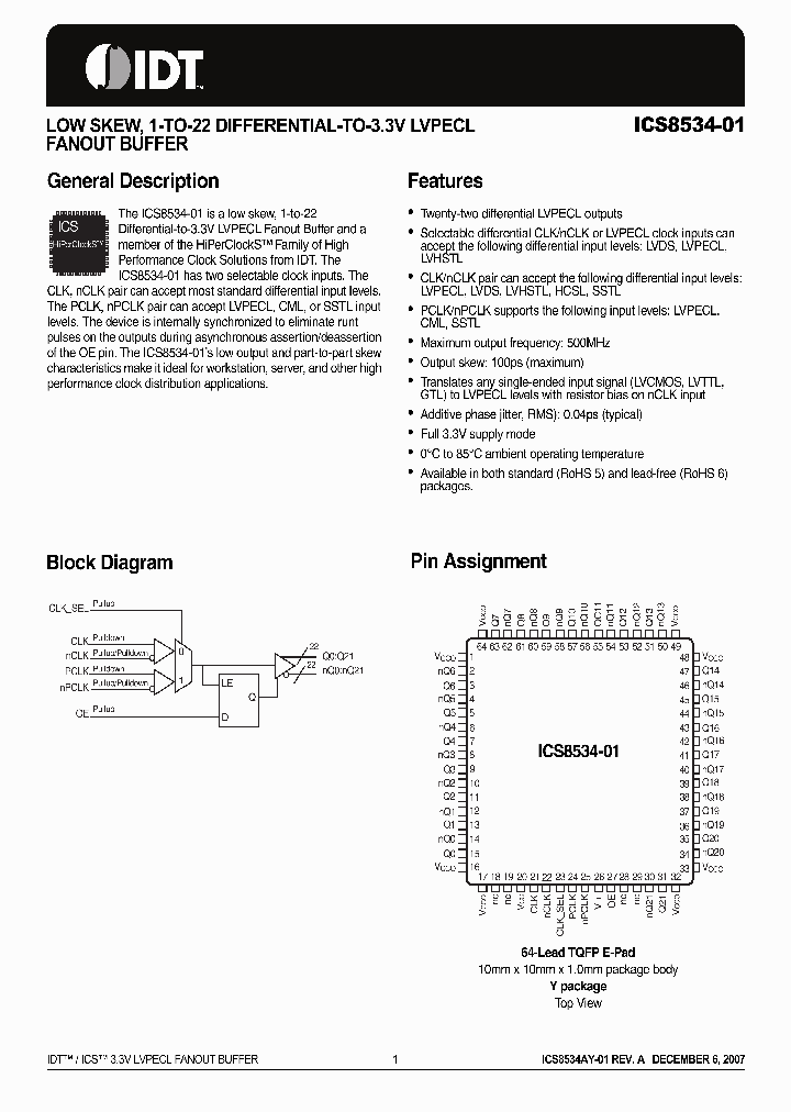 ICS8534AY-01_3280835.PDF Datasheet