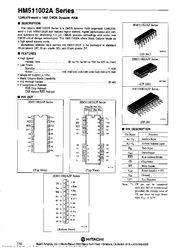 HM511002AZP-7_3280993.PDF Datasheet
