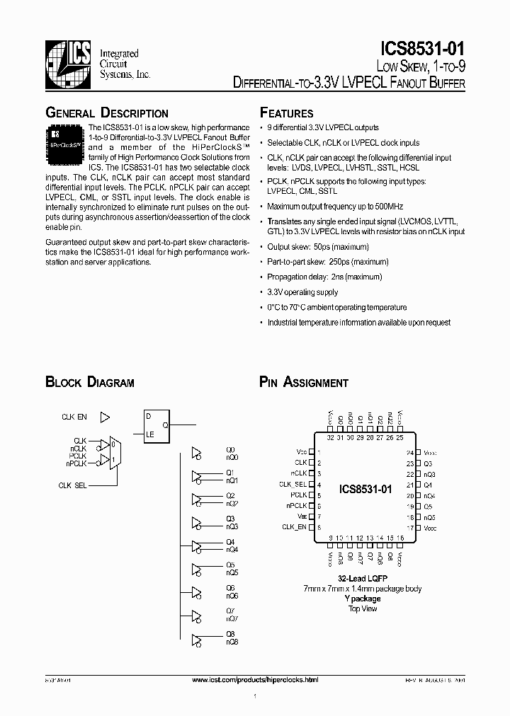 ICS8531AY-01_3281680.PDF Datasheet