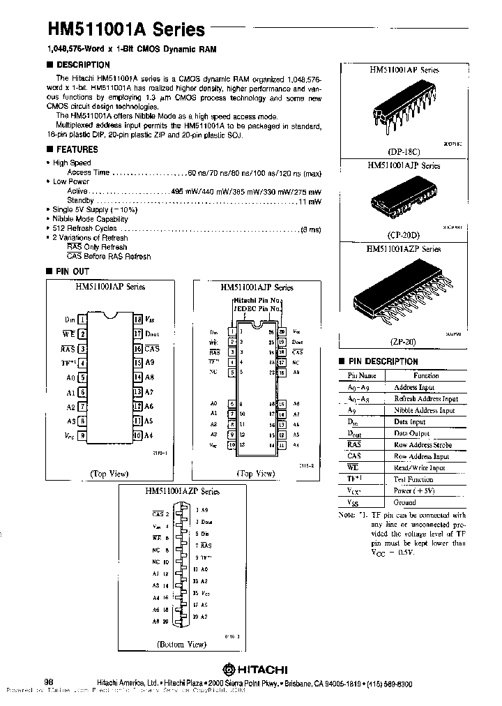HM511001AZP-10_3280985.PDF Datasheet