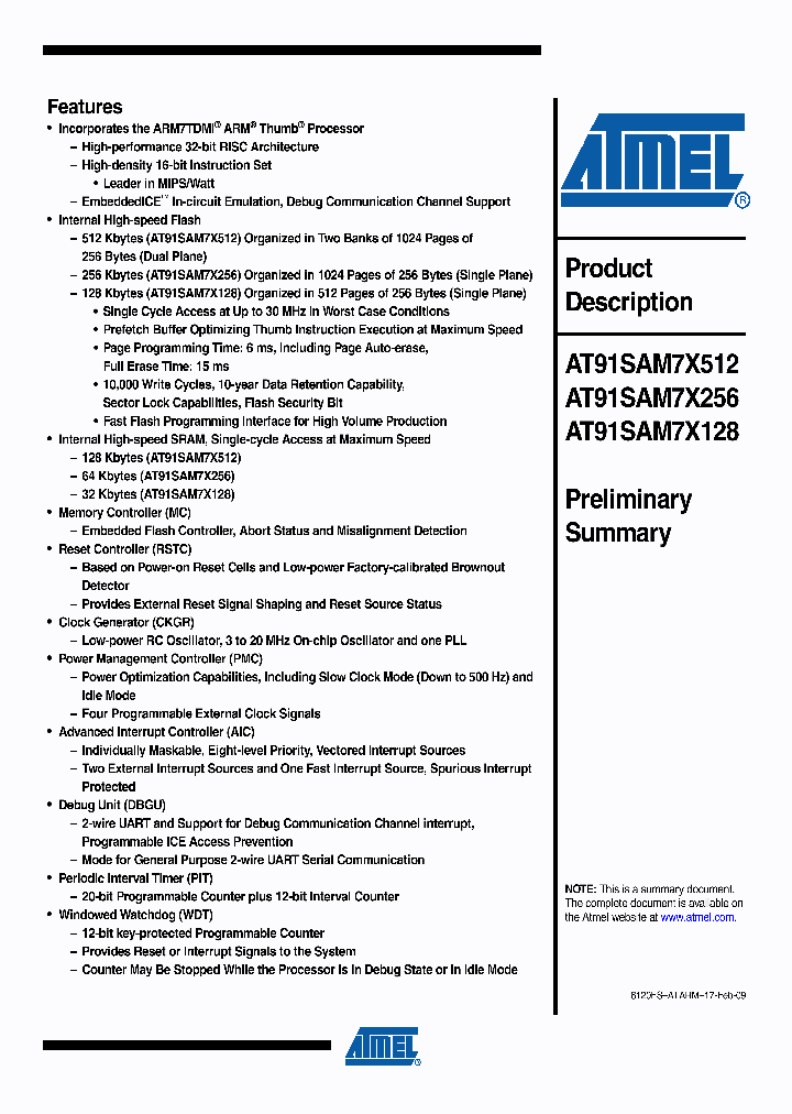 AT91SAM7X256B-AU_3289083.PDF Datasheet