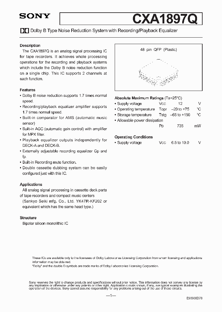 CXA1897Q_3292677.PDF Datasheet