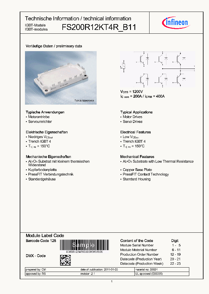 FS200R12KT4RB11_3292990.PDF Datasheet