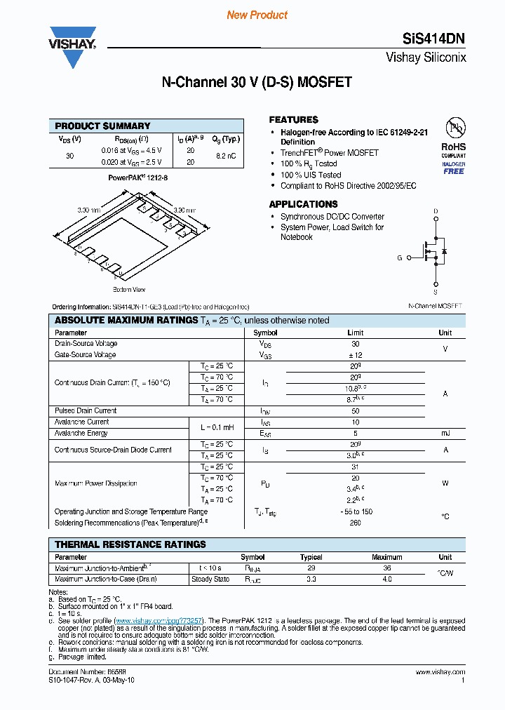 SIS414DN-T1-GE3_3294007.PDF Datasheet