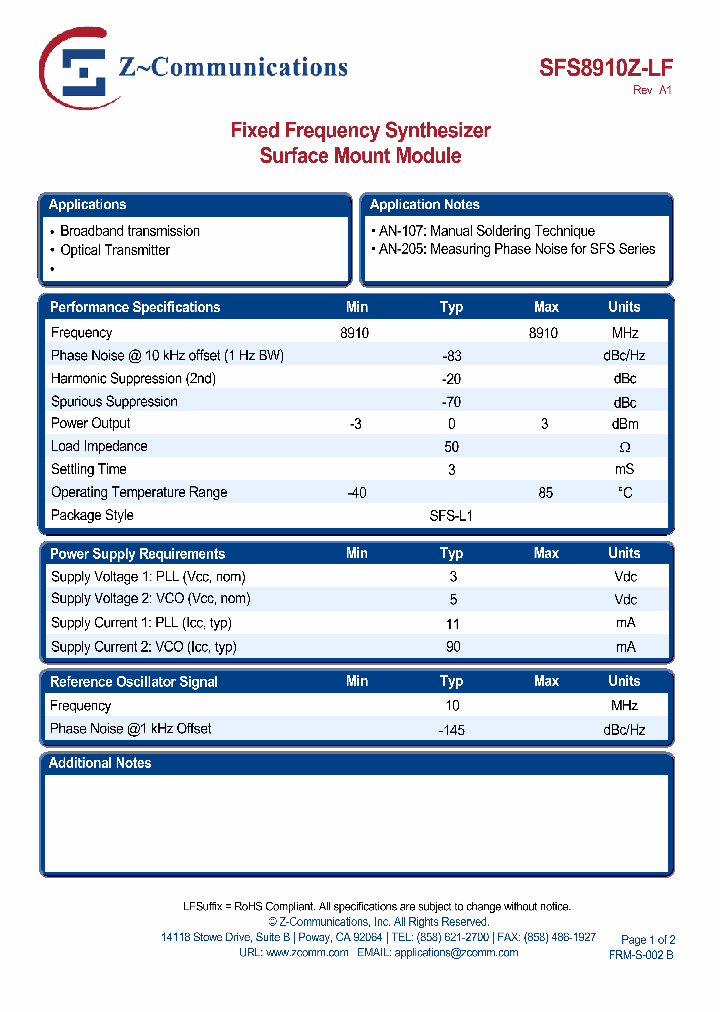 SFS8910Z-LF_3295258.PDF Datasheet