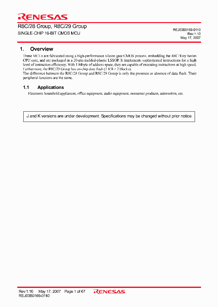 R5F21282SDXXXSP_3298165.PDF Datasheet