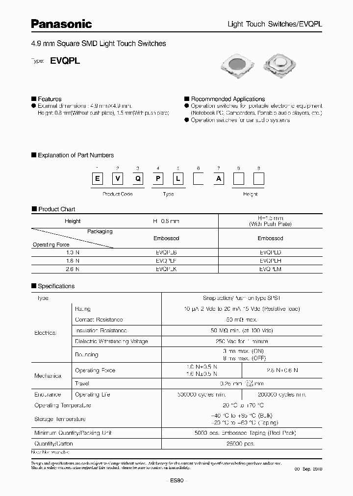 EVQPL_3301724.PDF Datasheet