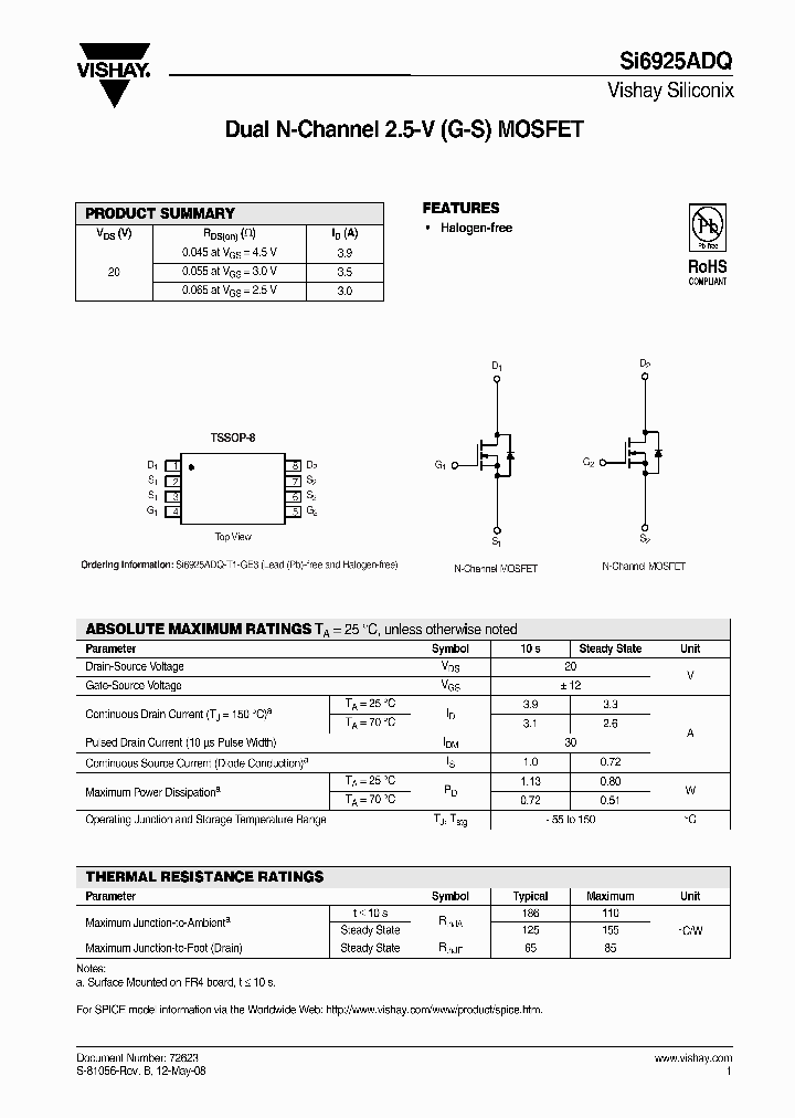 SI6925ADQ-T1-GE3_3304110.PDF Datasheet