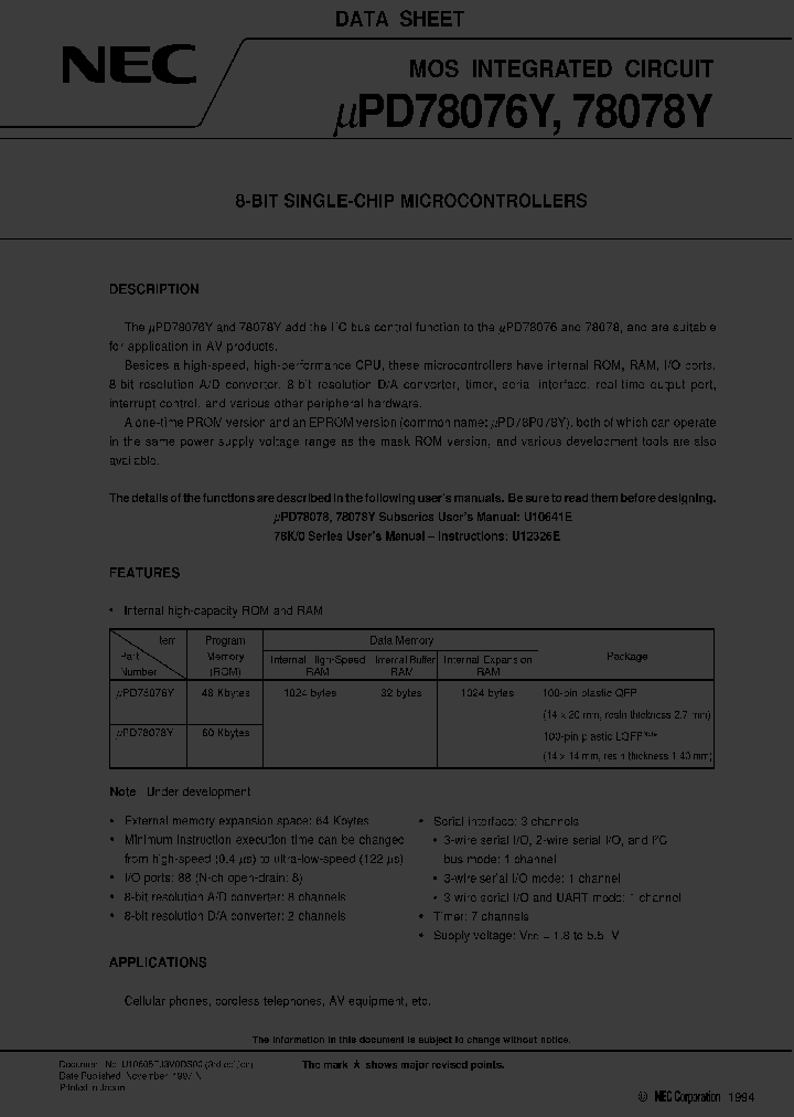 UPD78076YGF-XXX-3BA_3299777.PDF Datasheet