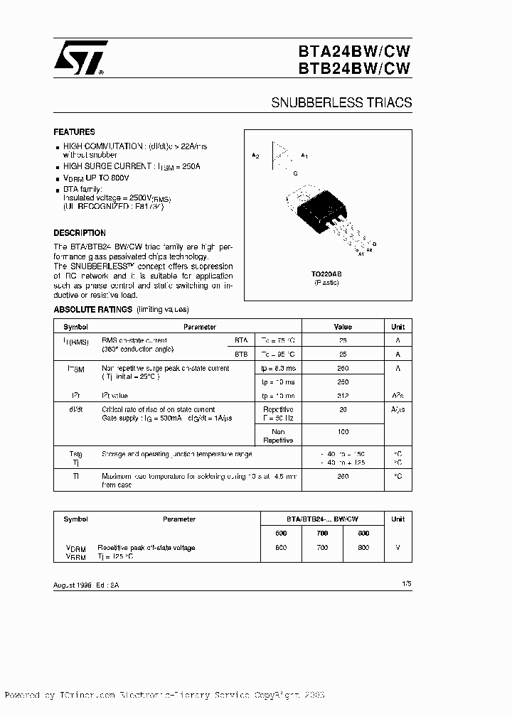 BTB24-700CW_3303570.PDF Datasheet
