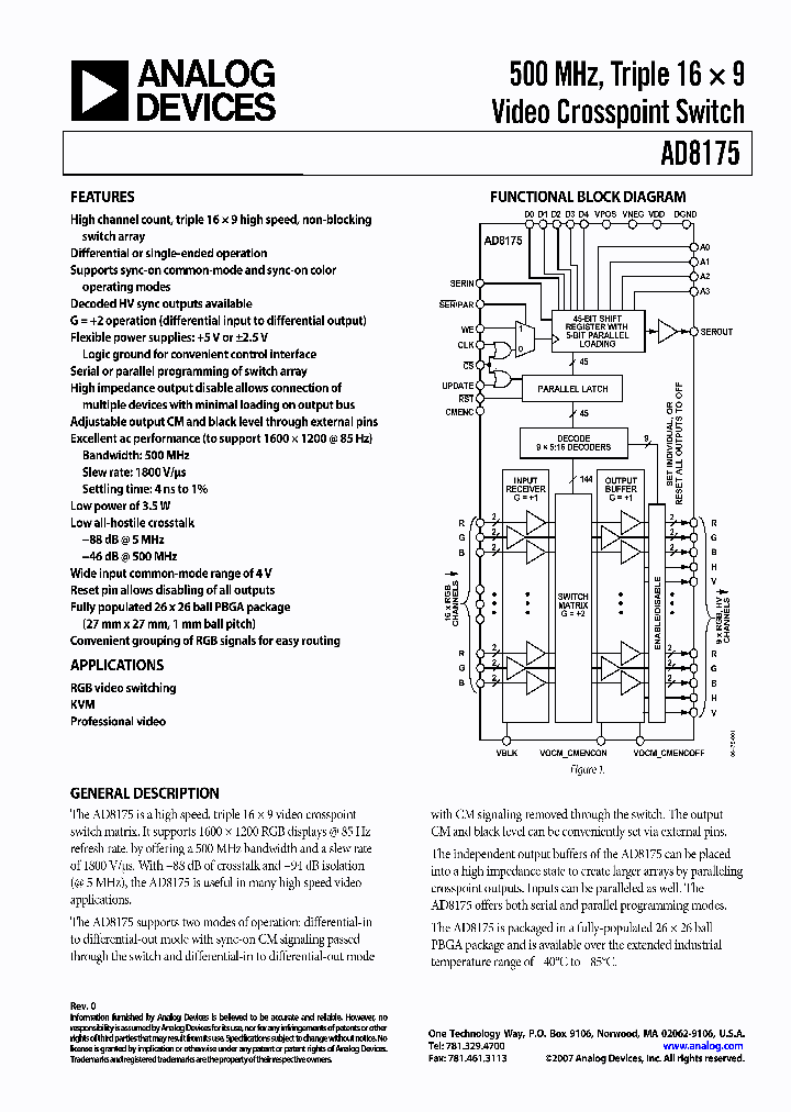 AD8175ABPZ_3306812.PDF Datasheet
