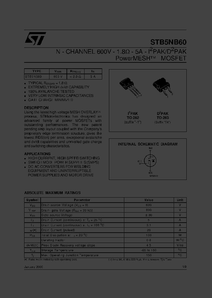 STB5NB60-1_3308436.PDF Datasheet