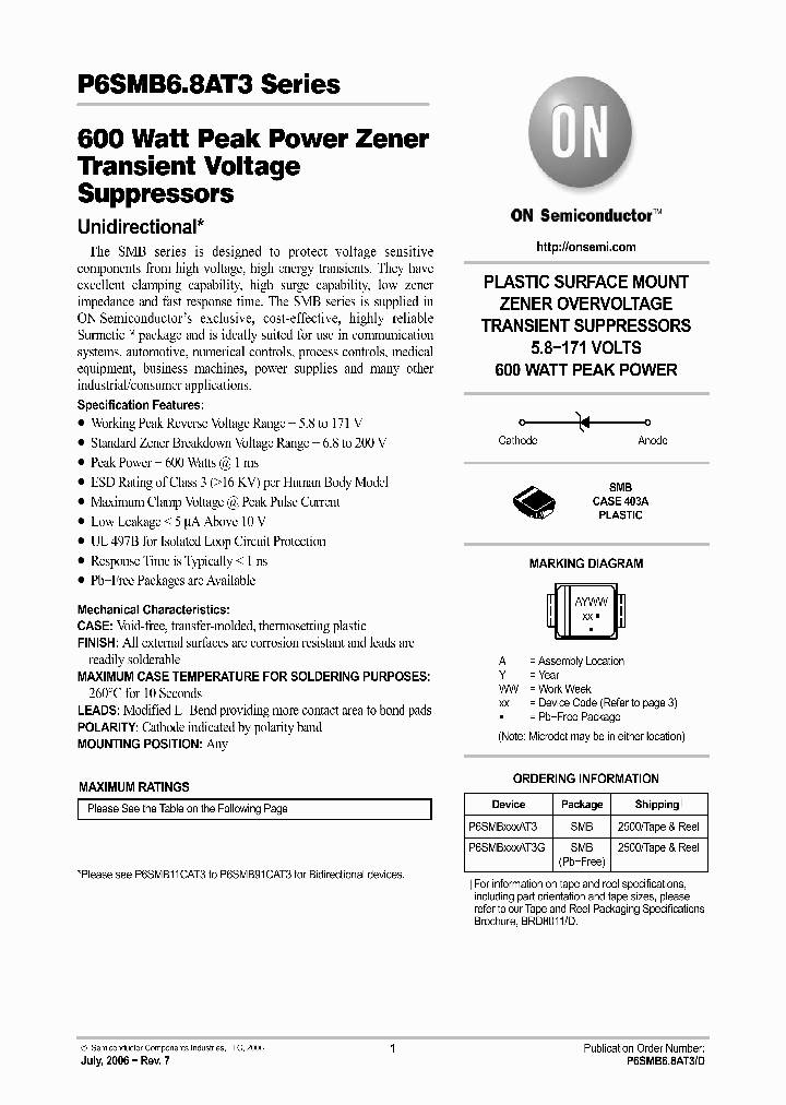 P6SMB68AT3_3308233.PDF Datasheet