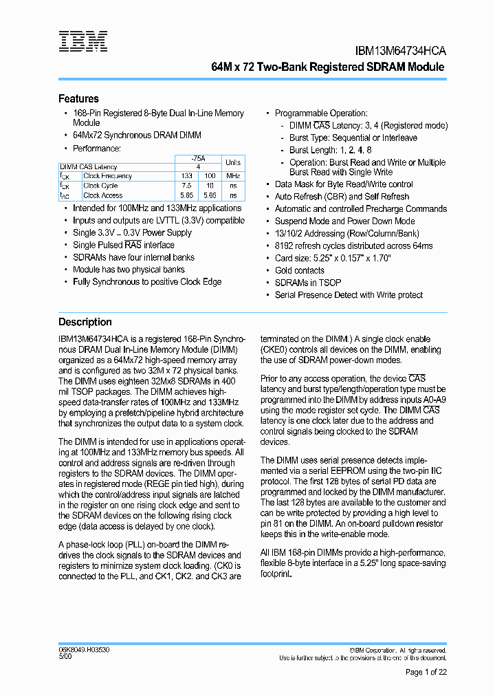 IBM13M64734HCA-75AT_3308464.PDF Datasheet