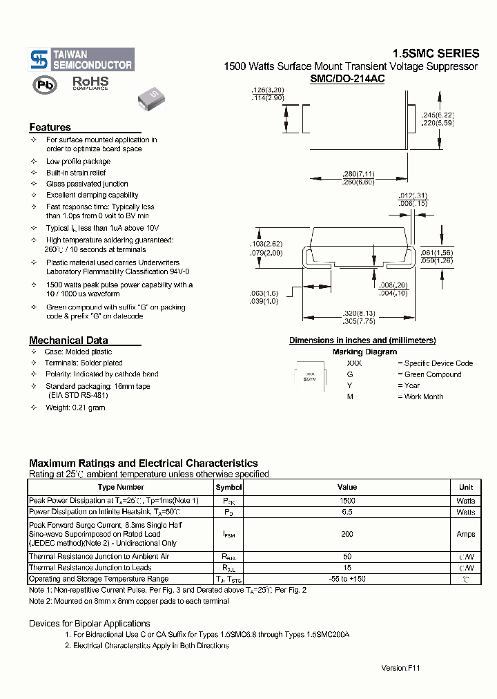 15SMC91A_3309407.PDF Datasheet