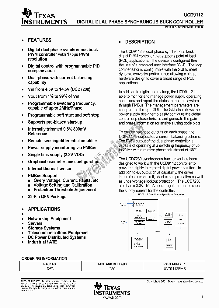 UCD9112_3309287.PDF Datasheet