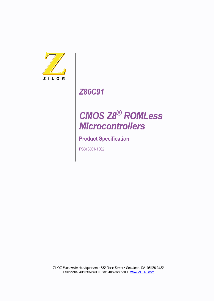 Z86C91_3309591.PDF Datasheet