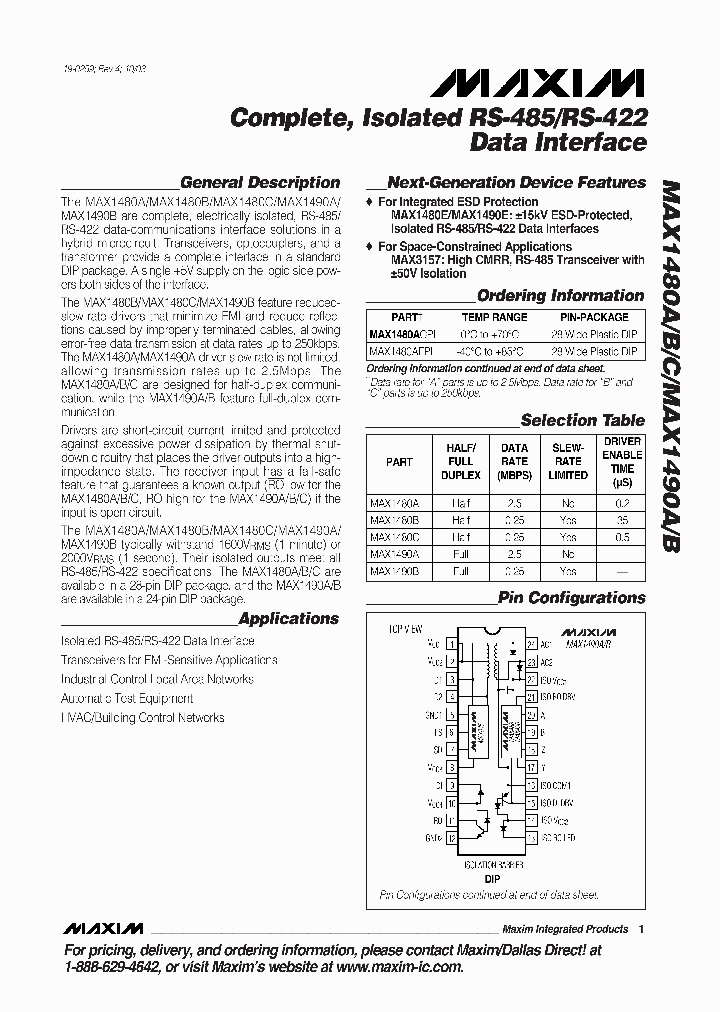 MAX1490AEPG_3310249.PDF Datasheet