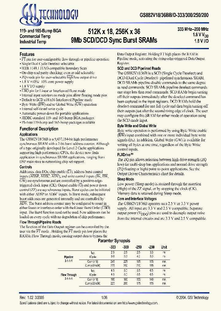 GS882V36BB-200_3312452.PDF Datasheet
