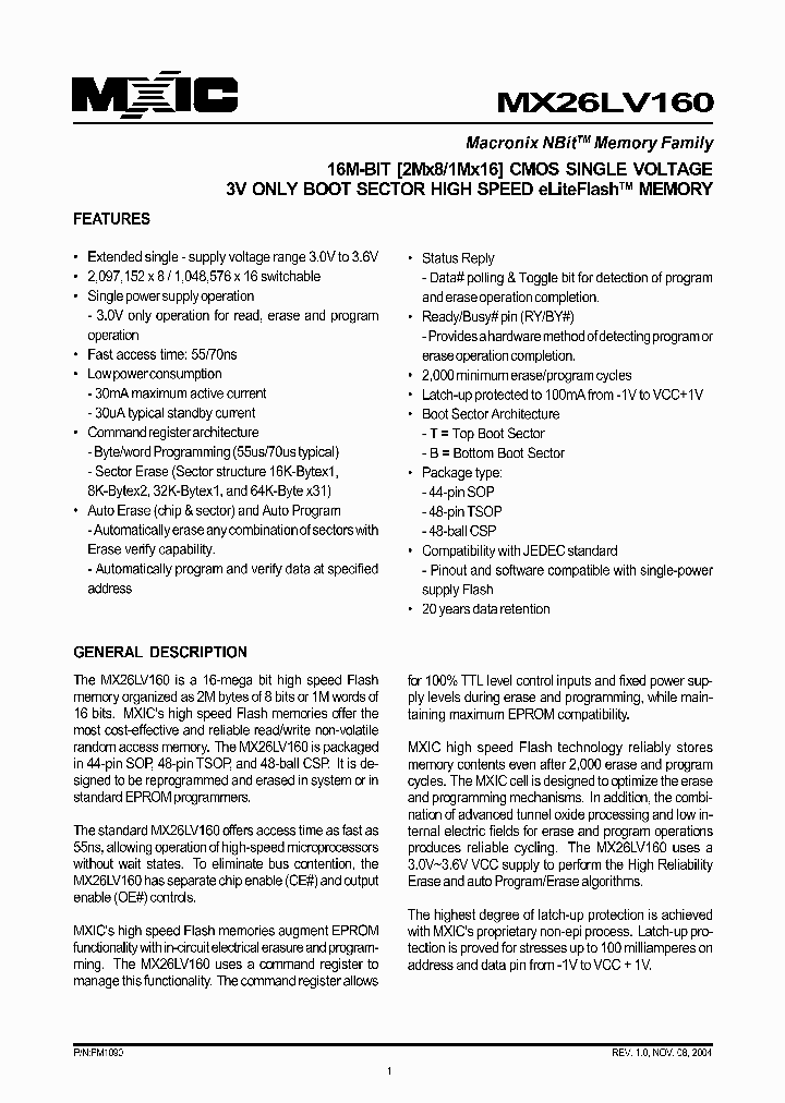 MX26LV160BXBC-70G_3315157.PDF Datasheet