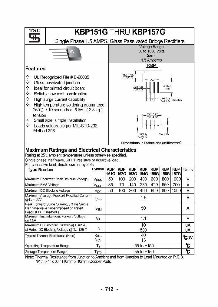 KBP151G_3317820.PDF Datasheet