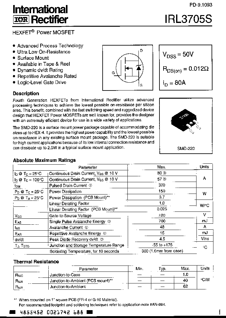 IRL3705S_3316105.PDF Datasheet
