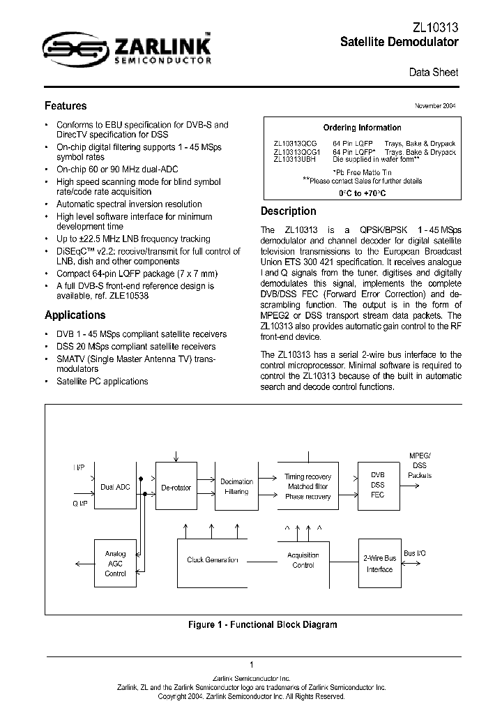 ZL10313UBH_3322092.PDF Datasheet