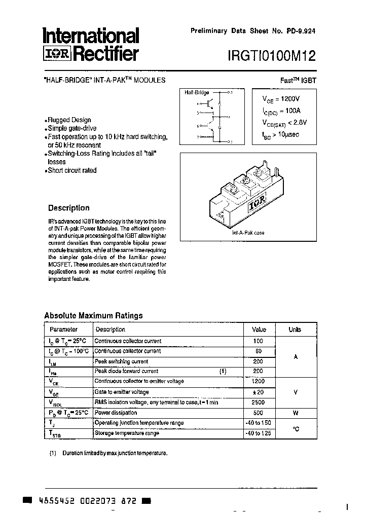 IRGTI0100M12_3323499.PDF Datasheet