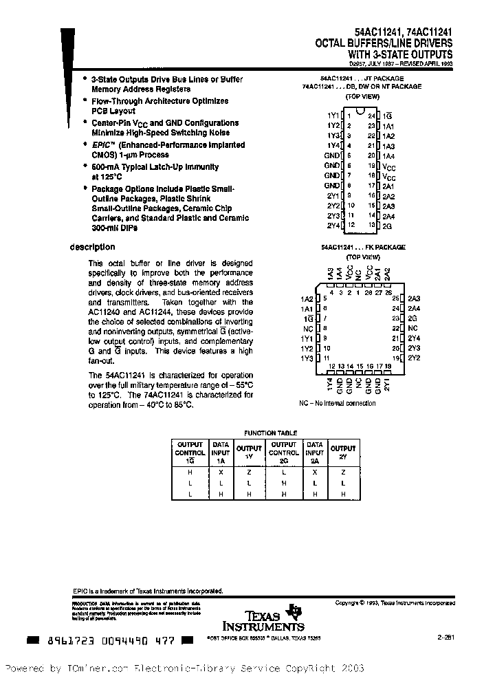 74AC11241DBLE_3324225.PDF Datasheet