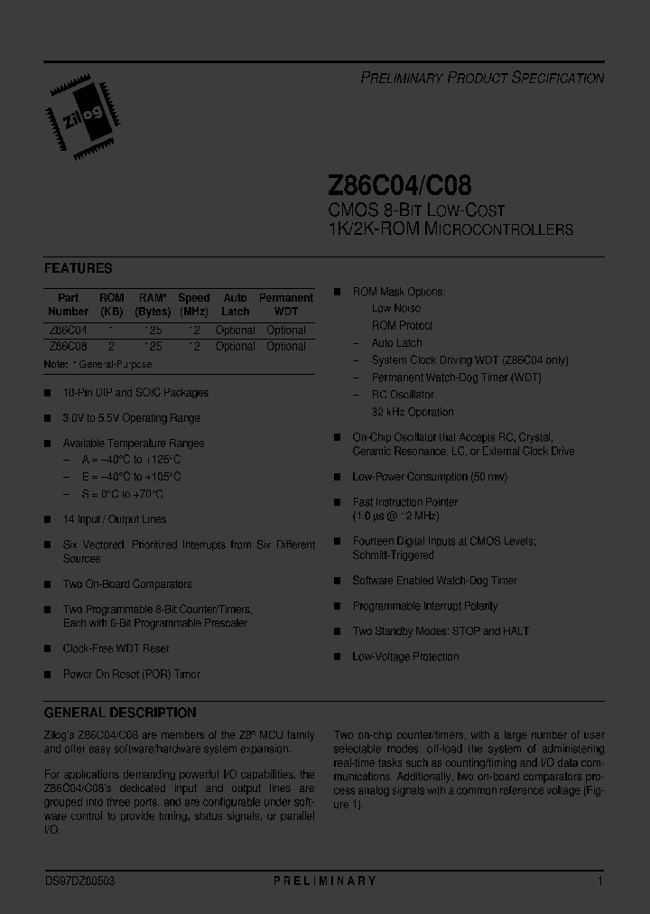 Z86C0812PSCRXXX_3326510.PDF Datasheet