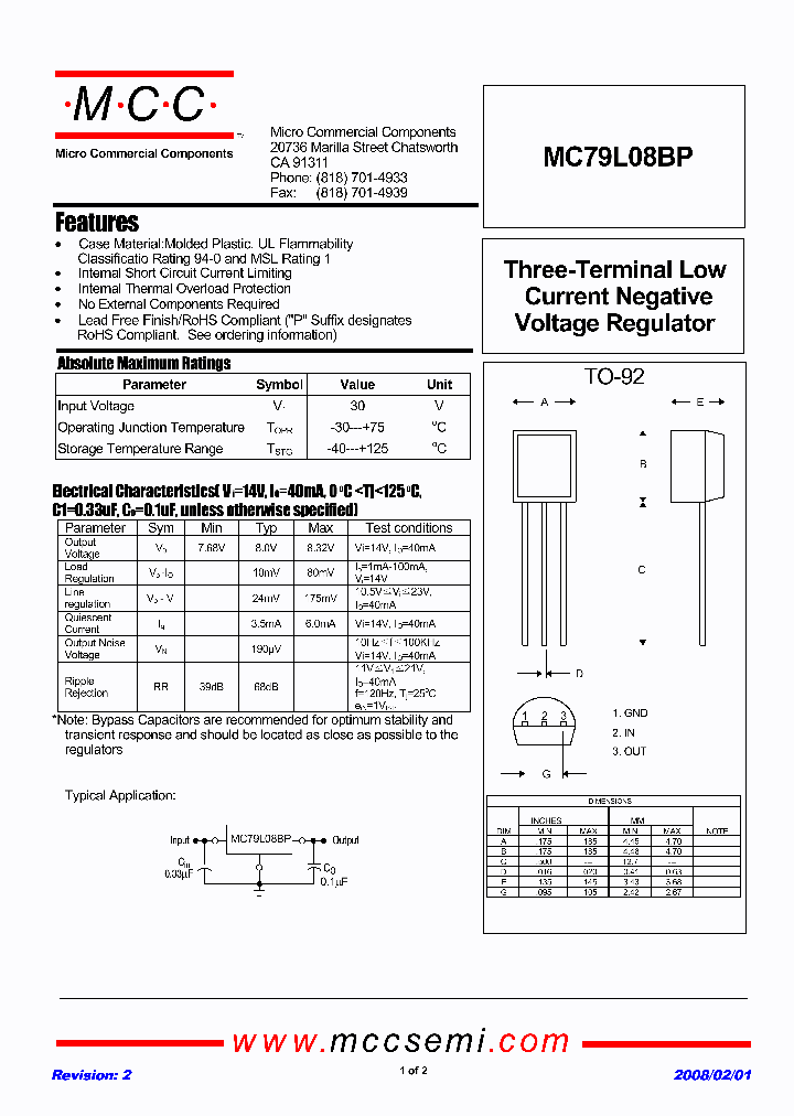 MC79L08BP-AP_3327794.PDF Datasheet