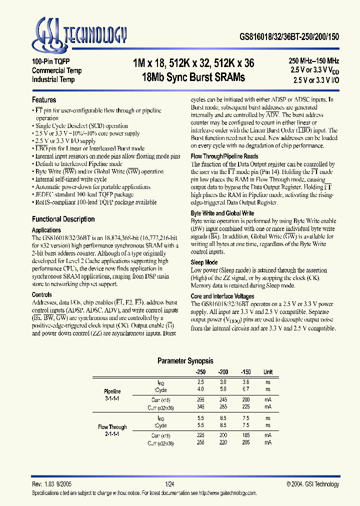 GS816036BT-250_3330111.PDF Datasheet