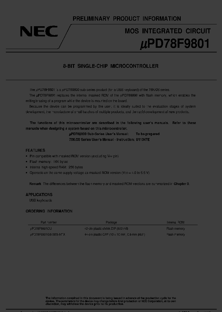 UPD78F9801GB-3BS-MTX_3330574.PDF Datasheet