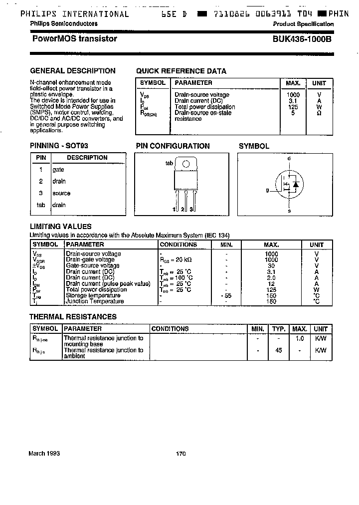 BUK436-1000B_3330952.PDF Datasheet