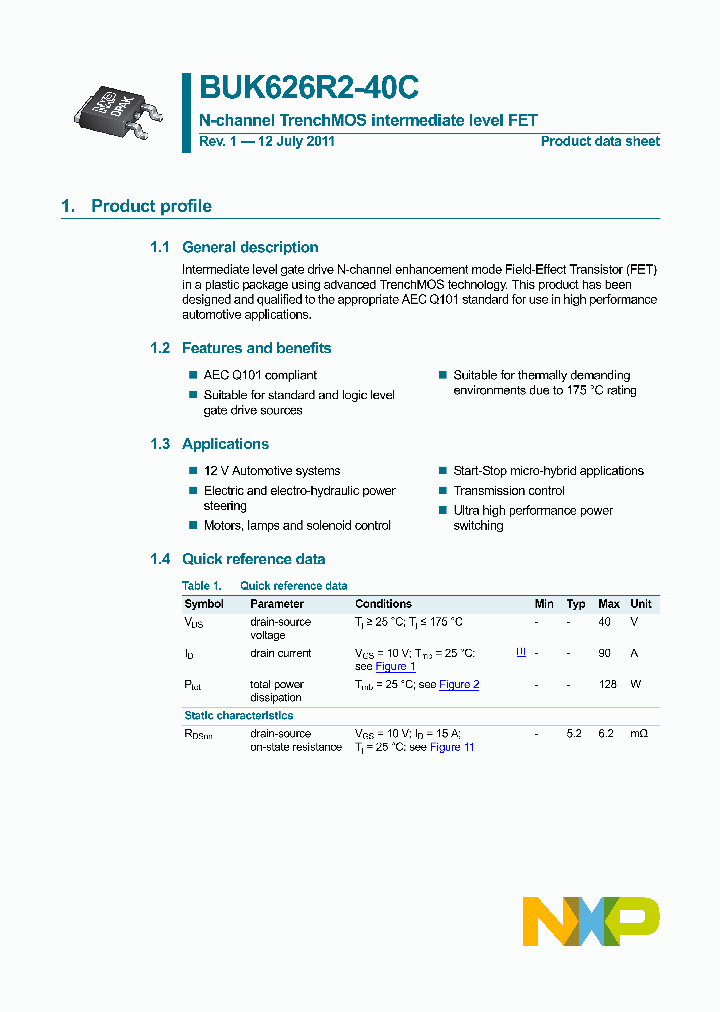 BUK626R2-40C_3333789.PDF Datasheet