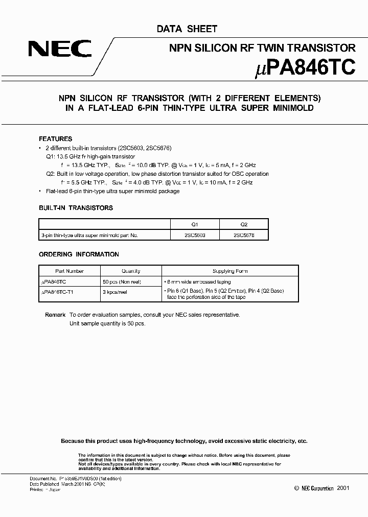 UPA846TC-T1_3337671.PDF Datasheet