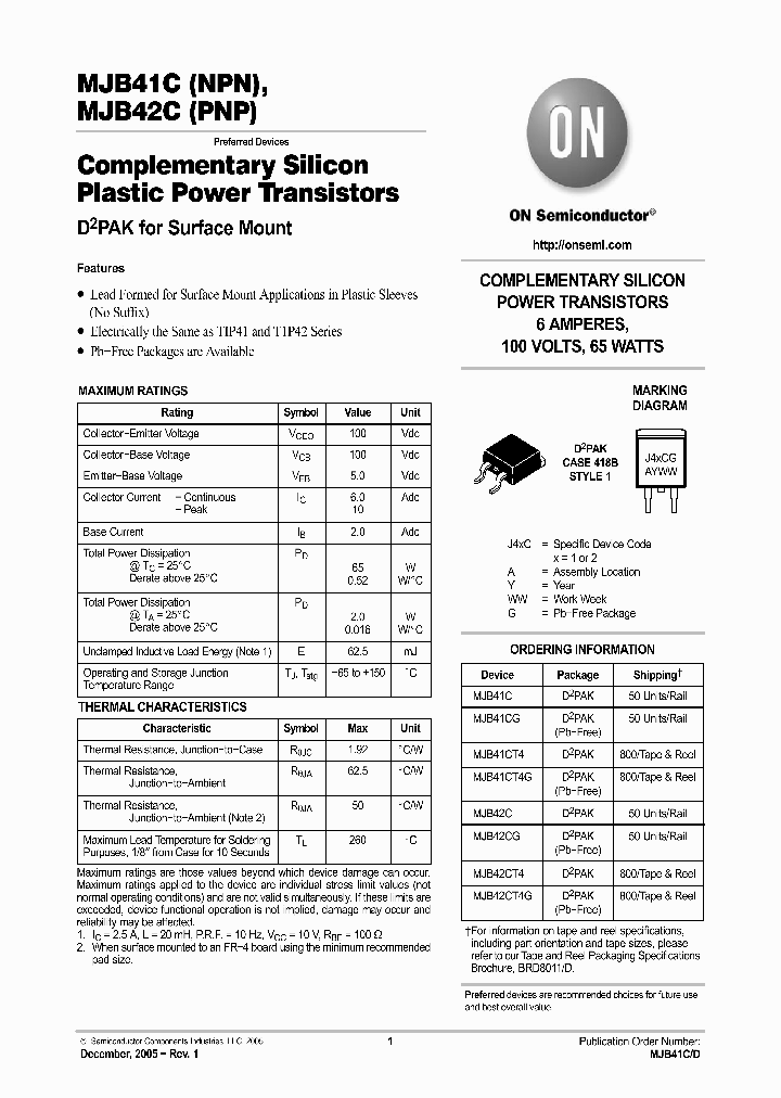MJB42CT4G_3333151.PDF Datasheet